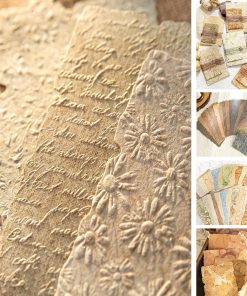 168Pcs Textured Scrapbook Paper Kit - Embossed Rice Decoupage Paper Mixed Media for Scrapbooking Supplies Junk Journaling Cards Making Collage. Vintage 6 Pack DIY Decorative Materials Craft Gifts